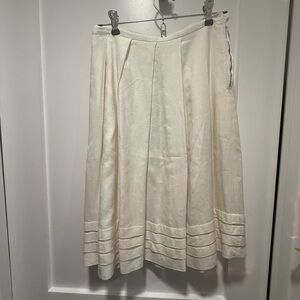 Elegant Cream Midi Skirt